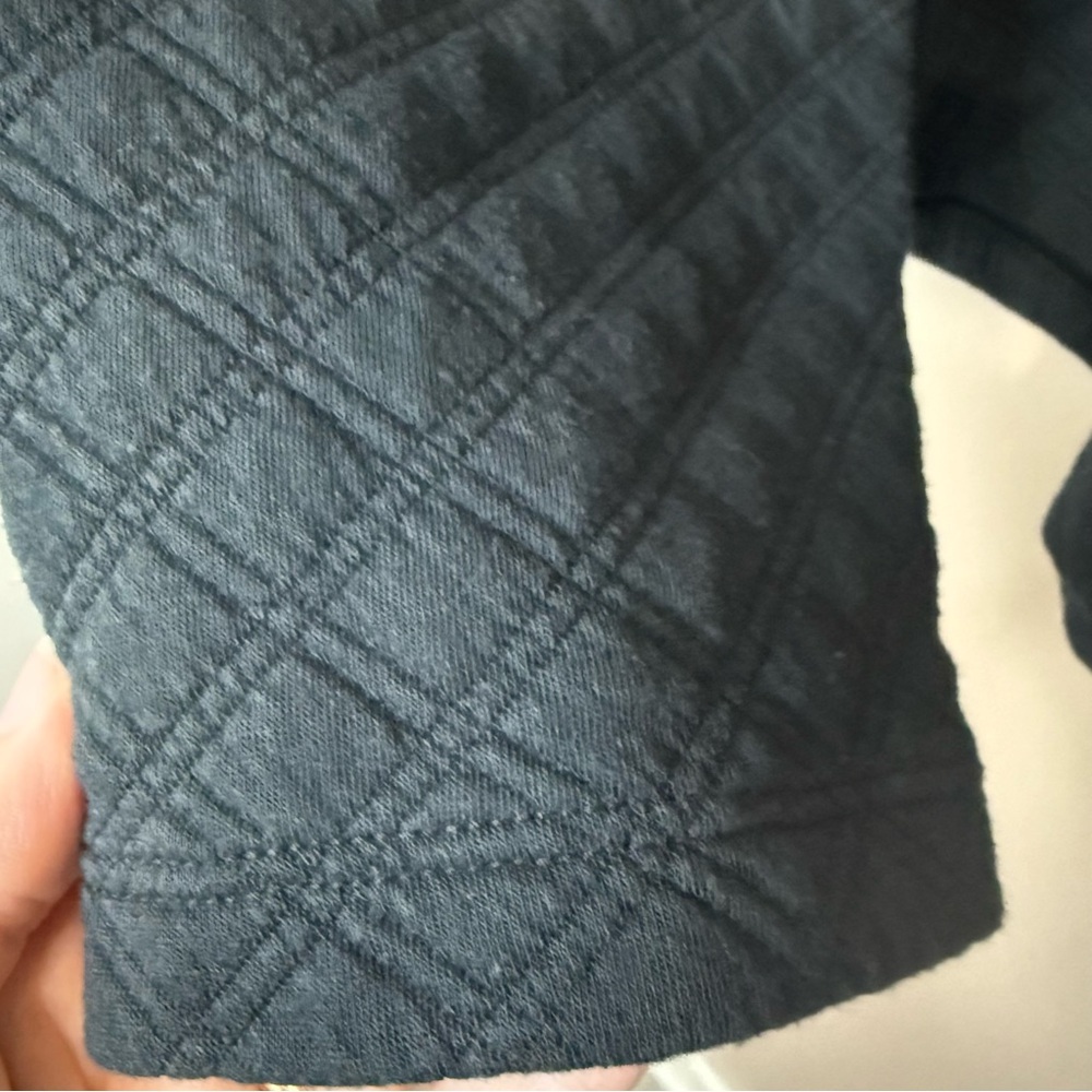 J.Crew Factory Black Quilted Texture Mock Neck Turtleneck Sweatshirt Women’s XXL - Picture 3 of 7